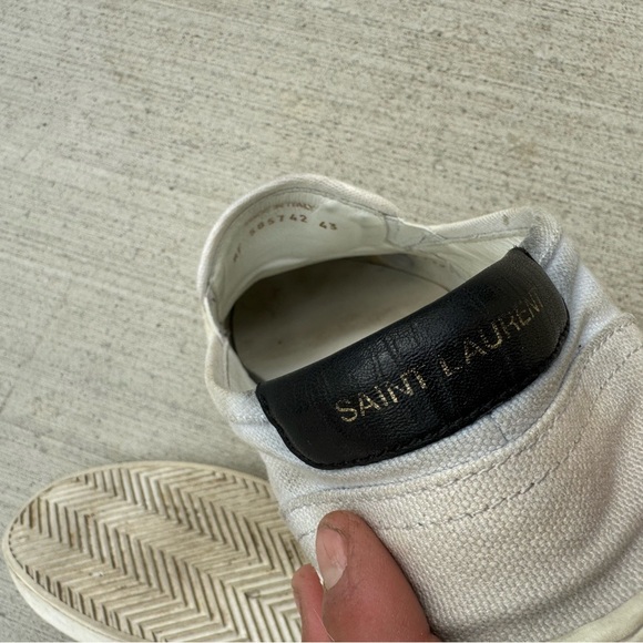 Saint Laurent white Canvas Slip-Ons main image 5